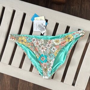 O'Neill Turquoise Floral Bikini Bottom